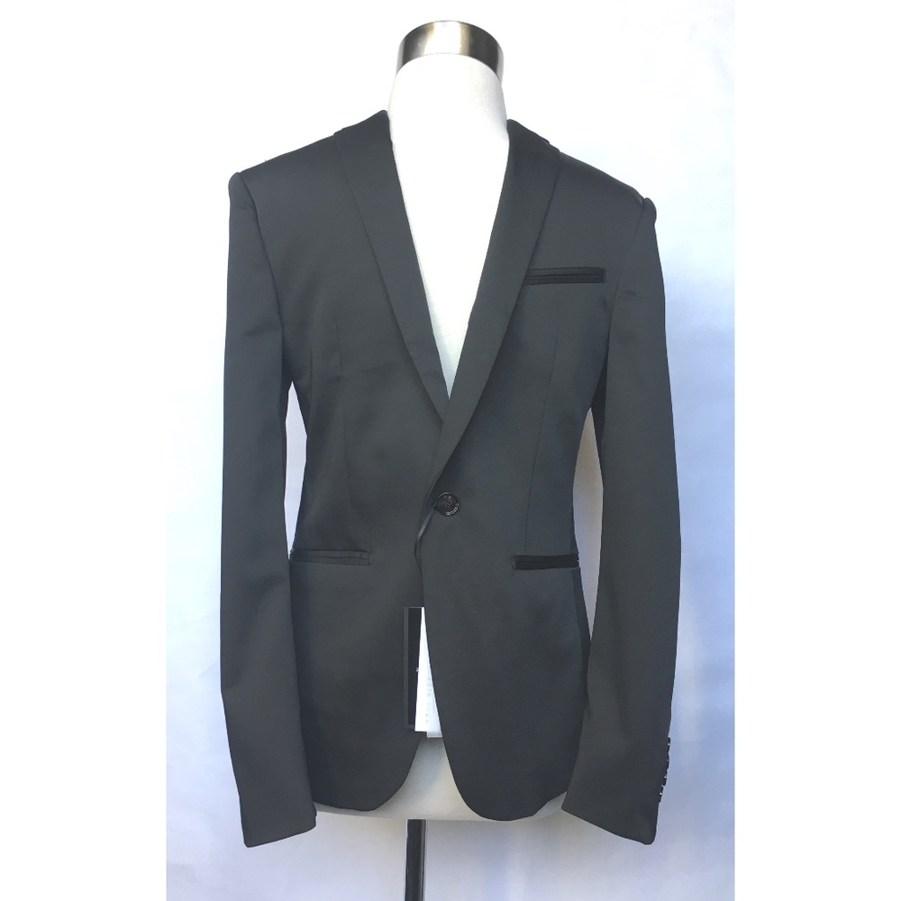 Zara Mens Black Super Skinny Fit Blazer - Picture 2 of 8